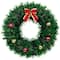17" Green Tinsel Artificial Christmas Wreath with Bow